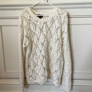 I Jeans by Buffalo  Cream loose knit oversized sweater.   Women’s XL